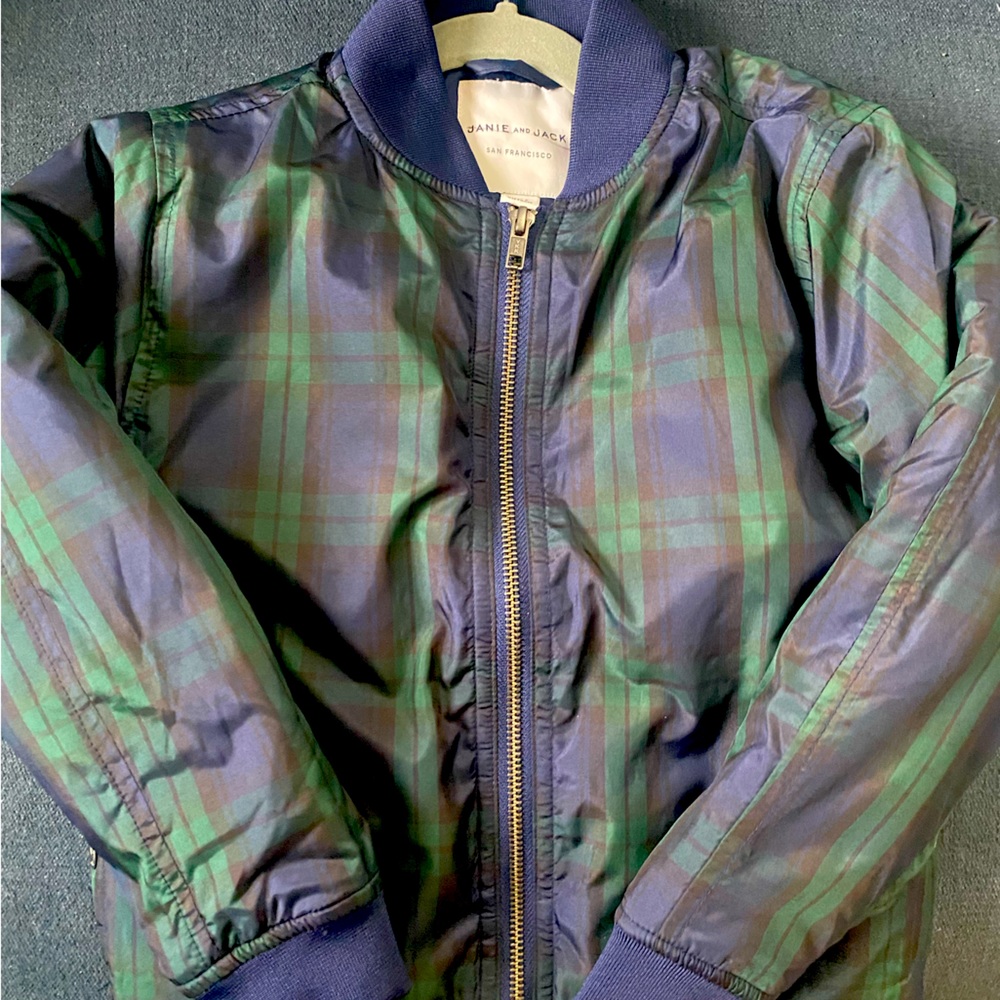 Janie and Jack Tartan Plaid Bomber Jacket